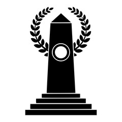 gas pump vector illustration, Flat illustration icon of a black obelisk monument