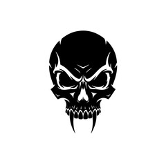 Flat illustration icon of a stylized skull