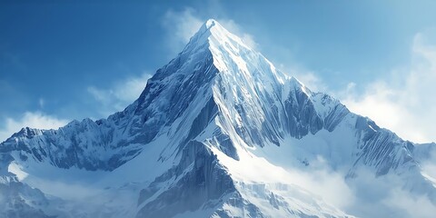 Majestic Snow-Covered Mountain Peak