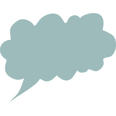Light Teal Abstract Speech Bubble Shape with Tail on Transparent Background