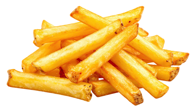 Golden pile of crispy, fried potato sticks
