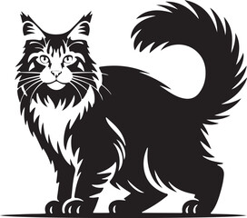 Stylized cat illustration with vibrant color accents