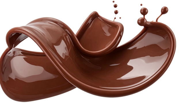 Splashing liquid chocolate, creating a loop