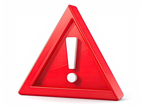 Red triangular sign with white exclamation point in center