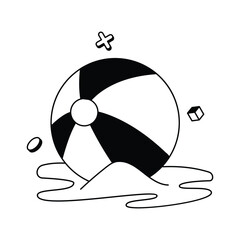 Fun and colorful beach sport element – Vector Icons