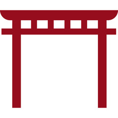 Red Chinese Gate Silhouette