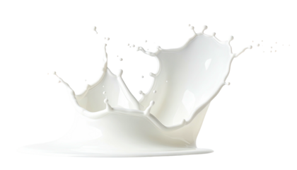 Milk crown splash against dark backdrop in high speed capture