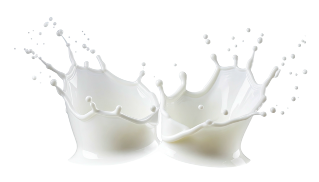 White liquid splashing elegantly in a symmetric, dynamic burst