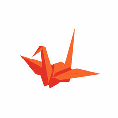Fototapeta premium Vibrant Orange Origami Crane Art Piece.