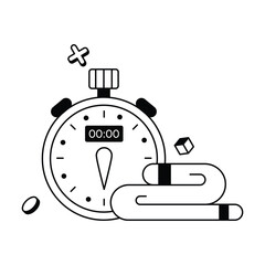Sports timer used for tracking race and performance – Vector Icons