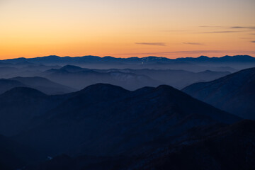 sunset in the mountains