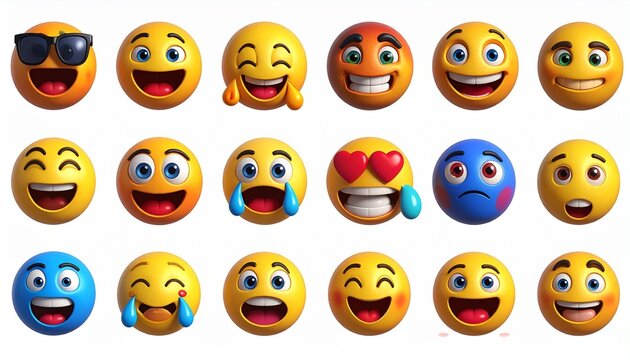 set of easter eggs with different emotions