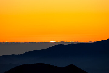 sunset in the mountains