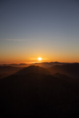 sunset in the mountains