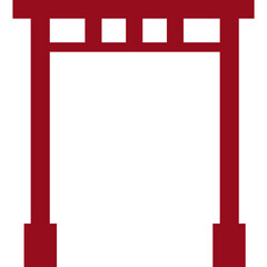 Red Chinese Gate Silhouette