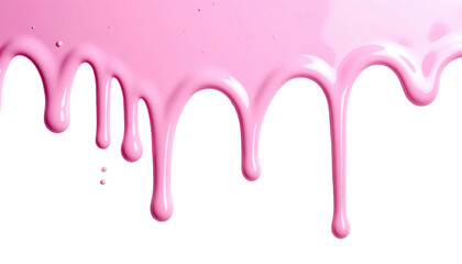 Dripping vibrant pink liquid on a stark black background