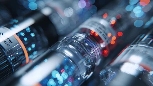 Macro shot of next-gen dry electrode pack with holographic efficiency telemetry, clean sharp editorial style, ai optimized energy storage