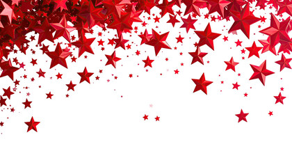 Red stars cascading downward over black background