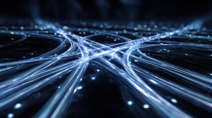 Digital Pathways: An abstract representation of interconnected data streams and networks illuminates the complex landscape of digital technology. It symbolizes the flow of information