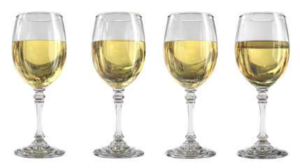 Four elegant glasses of sparkling champagne await clear flutes hold effervescent liquid perfect for celebration
