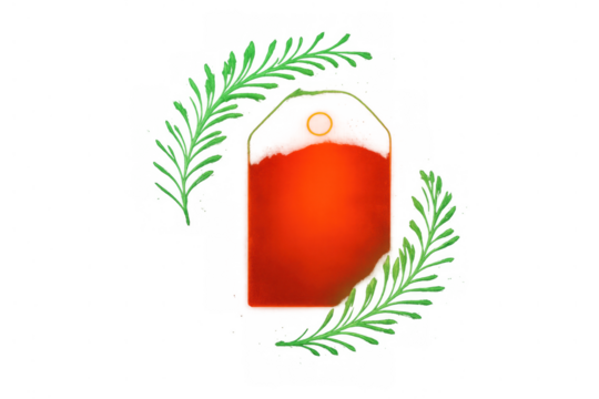 Red packet for lunar new year celebration, featuring lucky money tradition with green leaves, transparent background