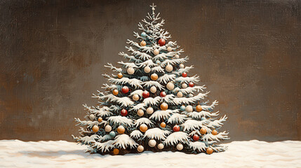 Winter wonderland christmas tree display cozy indoor setting captivating artwork holiday spirit