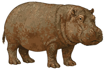 Obraz premium Hippopotamus amphibius illustration