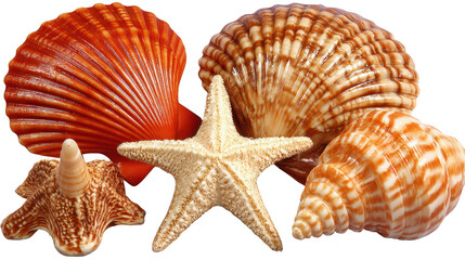 Starfish and seashell resting on ocean floor starfish and seashell share aquatic habitat