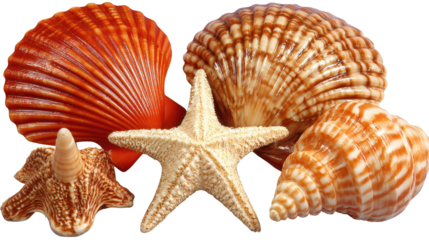Starfish and seashell resting on ocean floor starfish and seashell share aquatic habitat
