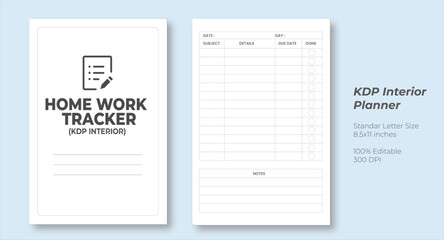Homework tracker KDP interior 