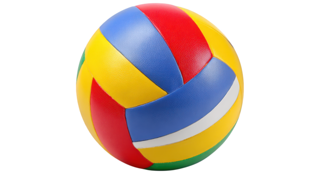 Volleyball ball shows vibrant multicolor pattern detailed close up highlights colorful sports equipment
