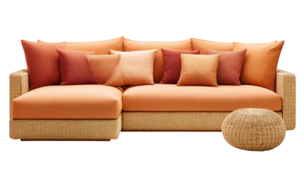 Couch with pillows arranged neatly for comfort upholstered sofa provides cozy seating adorned with cushions