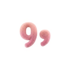 Pink 3D Fluffy Symbols Apostrophe, Comma & Dot