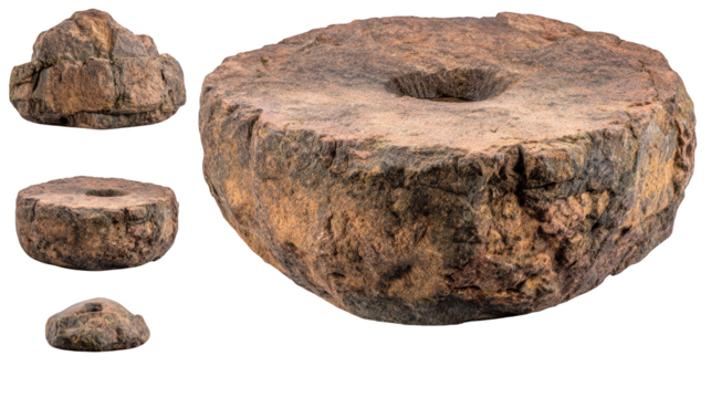 Rock features natural aperture geological formation displays circular opening rock