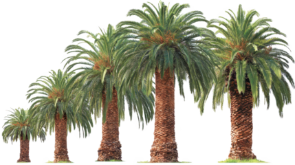 Tall palm trees sway gently in tropical breeze vibrant palm fronds form classic tropical scene