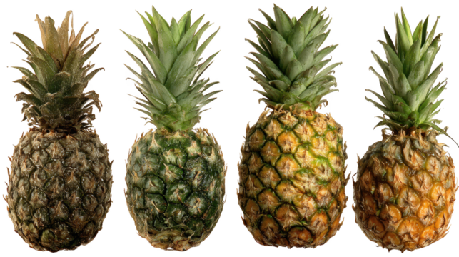 Pineapples form a natural cluster pineapples with spiky crowns are arranged closely