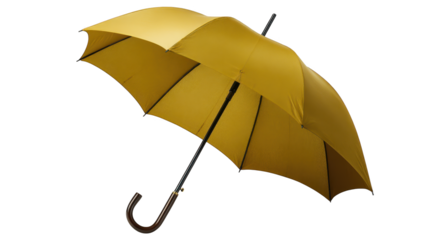 Yellow umbrella stands open against dark background vibrant yellow umbrella unfurled dramatically on black backdrop
