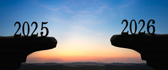 Happy new year 2026 and Happy new year 2026 concept with sunrise background