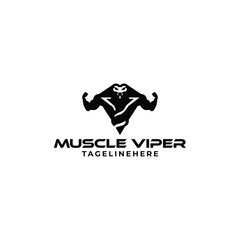 Muscle Viper Logo Bold Snake Gym Logo Design for Fitness Bodybuilding & Sports Brands