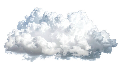 Fluffy white cumulus cloud with shadowed areas against black