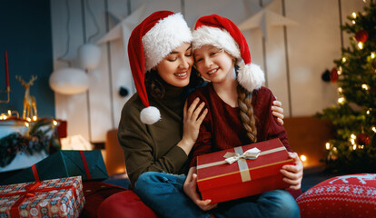 family celebrating Christmas