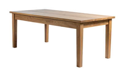 Natural wood rectangular table with four simple legs