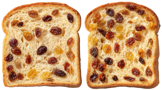 Two bread slices with abstract repetitive design identical pattern covers surface of two distinct bread pieces