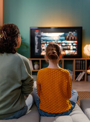 family watching  TV at home