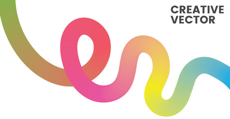 Abstract Wavy Rainbow Lines and Fluid Motion Design Background