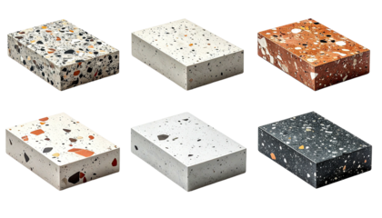 Terrazzo textured swatches show different color palettes