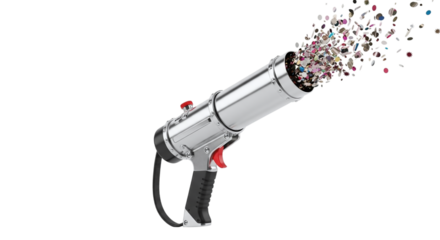 Confetti gun isolated on transparent background, a fun and exciting way to add a burst of color and celebration to any event or party