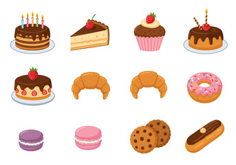 Delicious Assortment of Sweet Treats Cakes, Pastries, and More