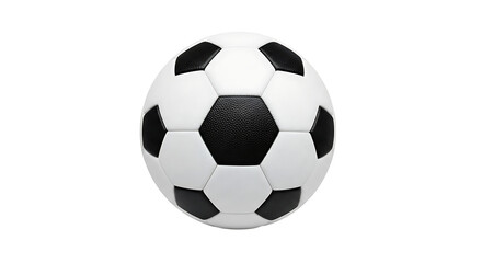 Fototapeta premium Classic soccer ball a traditional black and white pattern isolated on a clean Transparent for sports and recreation themes