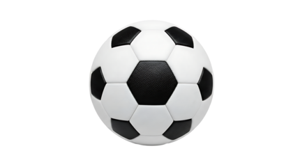 Classic soccer ball a traditional black and white pattern isolated on a clean Transparent for sports and recreation themes
